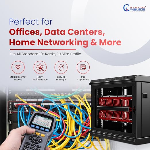 NewYork Cables 24 Port Cat6 Patch Panel – 10Gb Ethernet, 1U Rackmount 19-Inch - Image 6