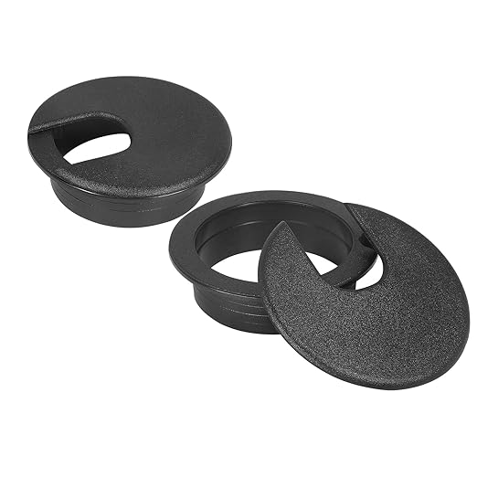 2" Black Desk Grommet, JTemgle Plastic Cable Hole Cover Computer Table Cord by JTemgle