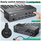 KVM Switch 3 Monitors 3 Computers 8K@60Hz, MLEEDA HDMI + 2* Displayport Triple - Image 5