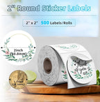 2'' Round Thermal Labels, Name/Price Tag, QR Code, 750 Labels/Roll - Image 2