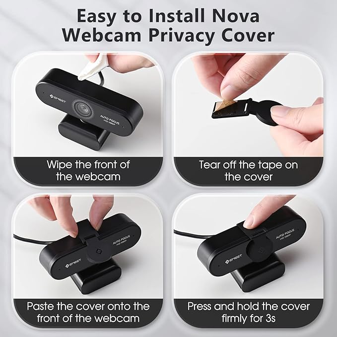 1080P Webcam with Microphone, eMeet Nova AutoFocus HD Webcam, 96°View Web - Image 6