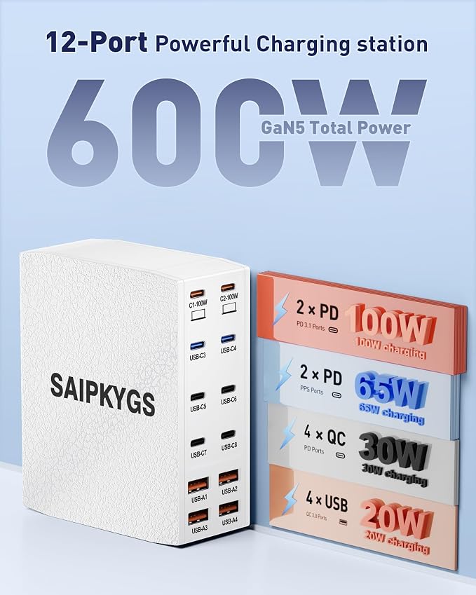 Charging Station, 12-Port USB C Charger Block - Image 2