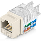 Everest 45° Angled RJ45 Cat6 Keystone Jacks 10-Pack in Light Almond by EverestMediaSolutions