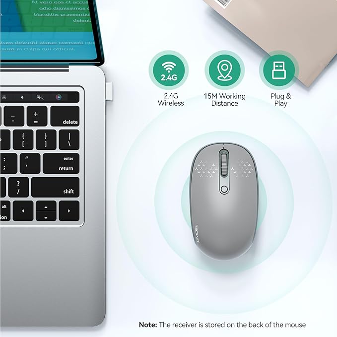 TECKNET Wireless Mouse, 2.4G Quiet Computer Mouse - Image 2