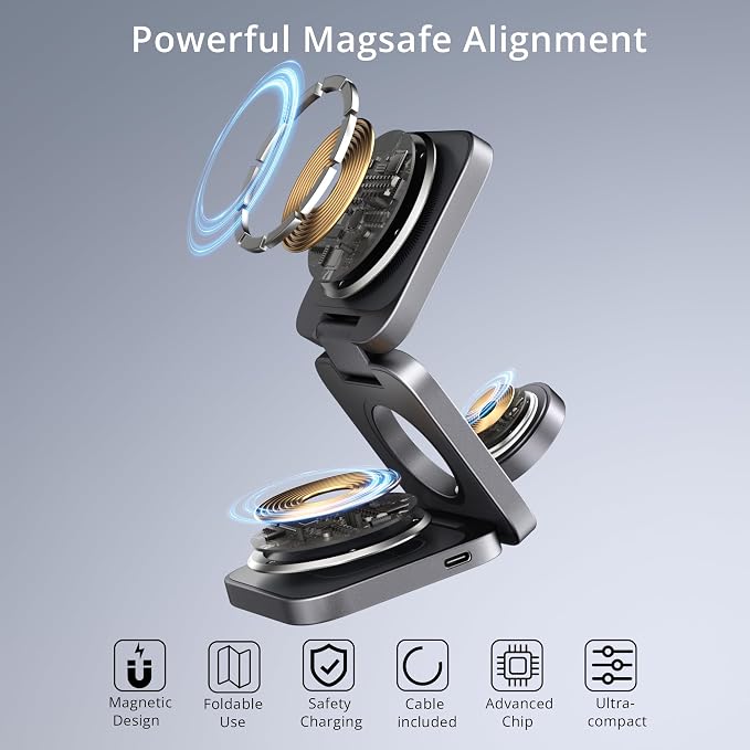 3-in-1 Wireless Charger Stand, LULULOOK 15W Magnetic Charger Wireless Fast - Image 7