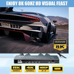 2x2 HDMI Switch Splitter, HDMI 2.1 Switcher 2 in 2 Out 8K@60Hz 4K@120Hz - Image 3