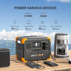 Pecron E500LFP Portable Power Station, 576Wh LiFePO4 Battery, 600W AC Outlets - Image 3