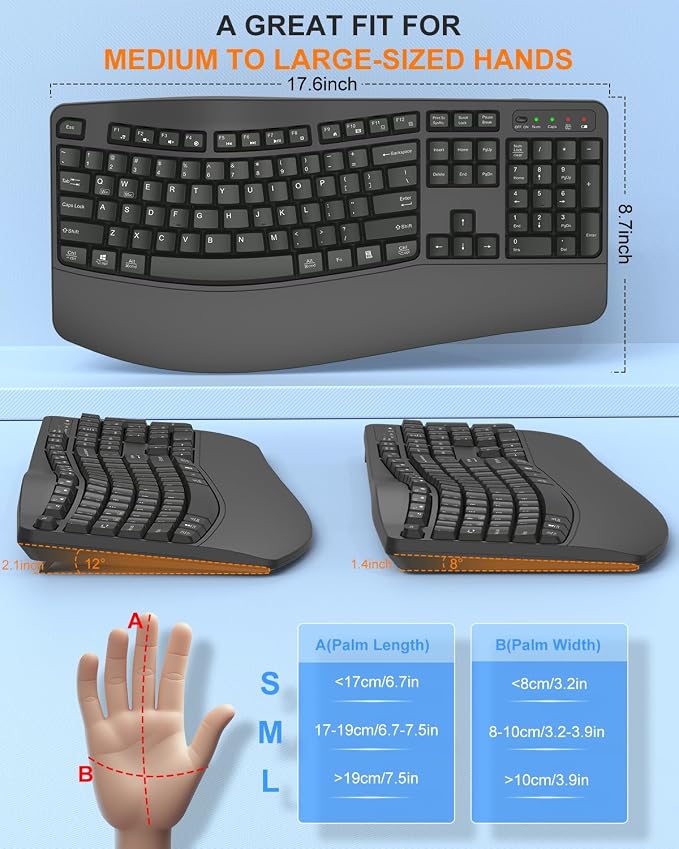 EDJO Ergonomic Wireless Keyboard - Image 5