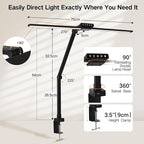 OUTON 29.5" LED Desk Lamp with Clamp - Image 4