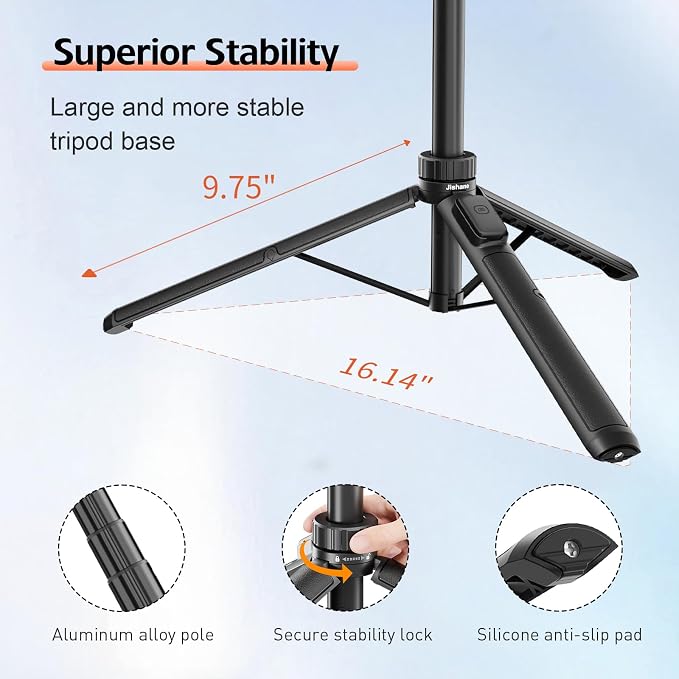70" Phone Tripod & Selfie Stick, Extendable Tripod - Image 3