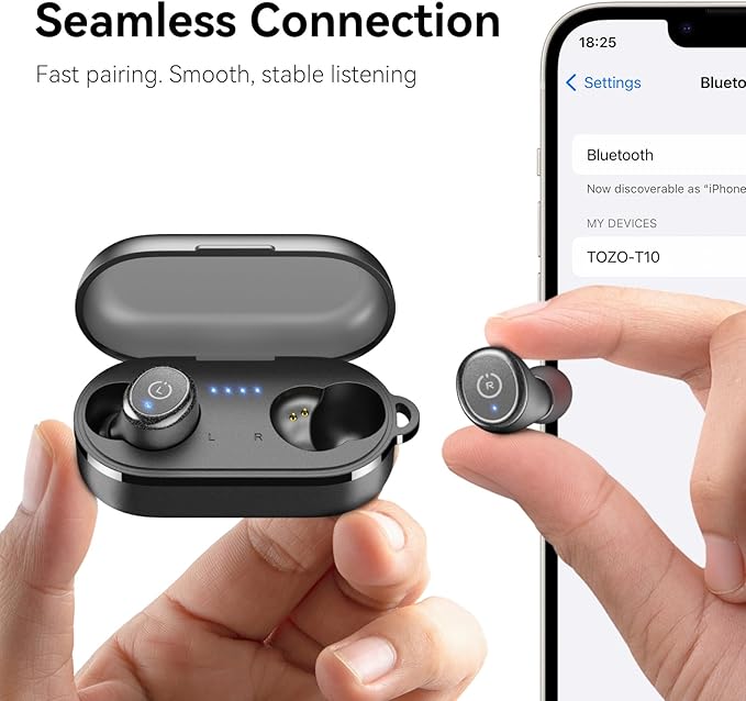 TOZO T10 Wireless Earbuds Bluetooth 5.3 Headphones, App Customize EQ, Ergonomic - Image 8