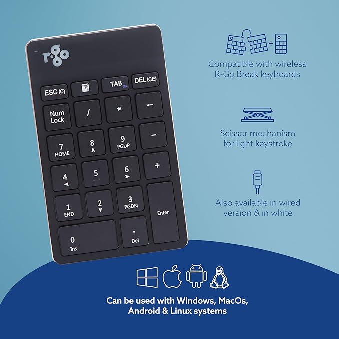 R-Go Number Pad Keyboard, for Financial Accounting, Data Entry & Excel - Image 5
