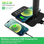 Desk Lamp with Wireless Charger，USB Charging Port, Dimmable Office Desk Light - Image 3
