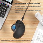 Nulea M501 Wireless Trackball Mouse, Rechargeable Ergonomic, Easy Thumb Control - Image 5