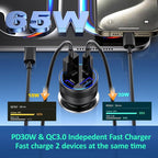 Car Charger USB C, Dual USB-C & USB-A Car Phone Charger Adapter Accessories - Image 3