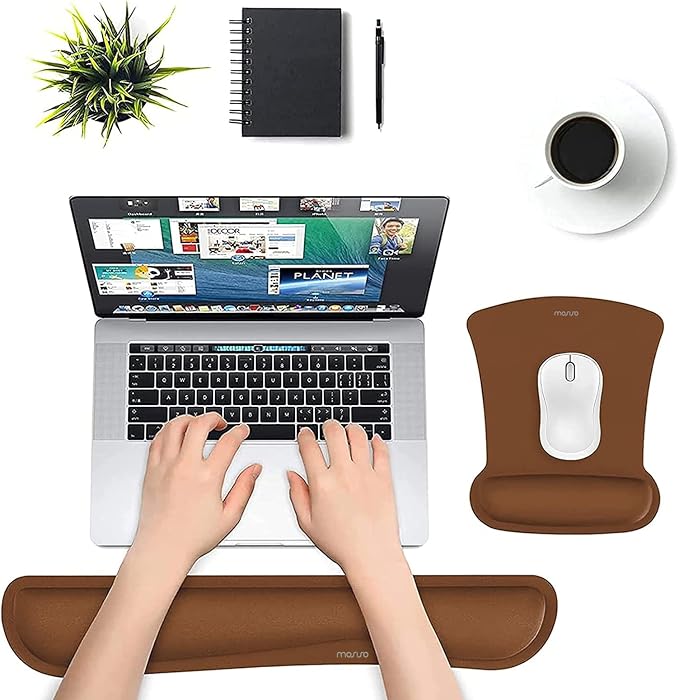 MOSISO Wrist Rest Support for Mouse Pad & Keyboard Set, Ergonomic Mousepad - Image 2