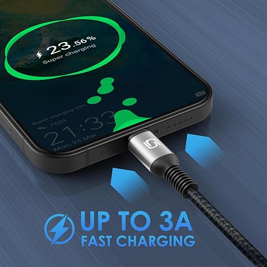 USB C to Lightning Cable 6ft 3Pack iPhone Charger Fast Charging Cord Braided - Image 5