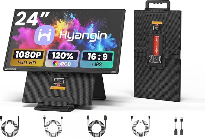 Hyangin 2025 Upgraded 24 Inch Large Portable Monitor by HyanginTechnology