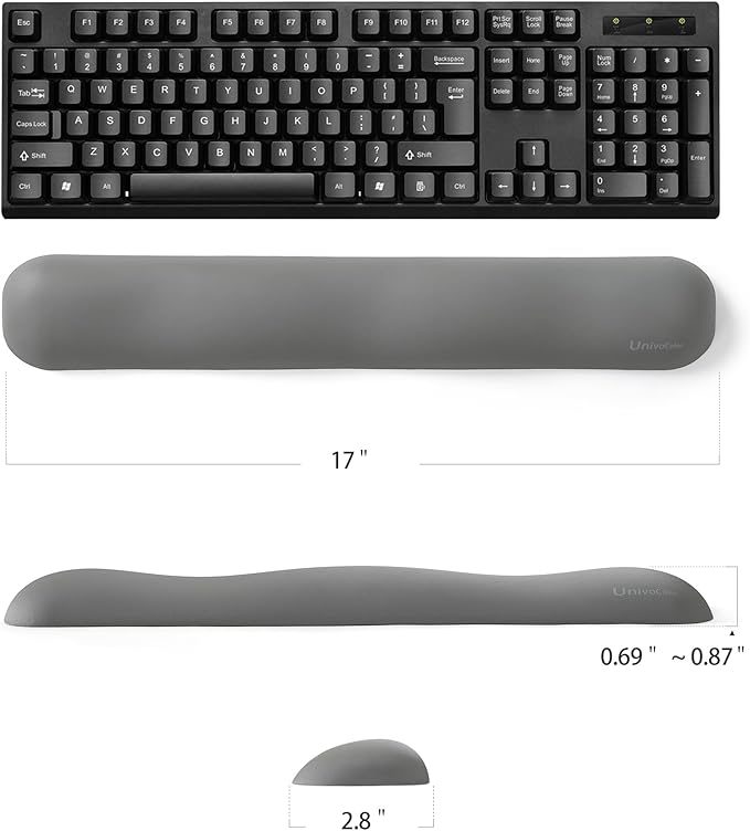UnivoColors Design-Wave Keyboard Wrist Rest, Artificial Sheepskin+Memory - Image 5