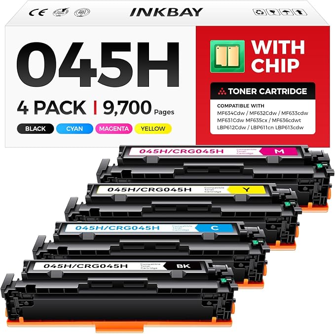 045H Toner Cartridges with Chip High Yield Replacement by INKBAY