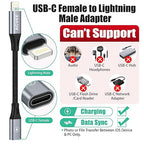 AGVEE 4 inch USB-C Female to Lightning Male Adapter, 30W Fast Charging Charger - Image 2