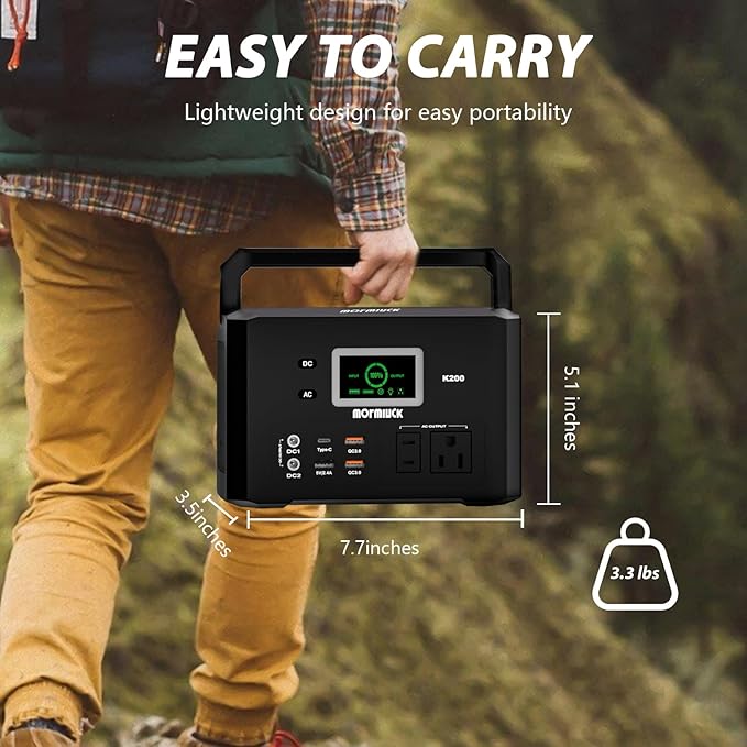 200W Portable Power Station, mormluck 118Wh Solar Generators - Image 5