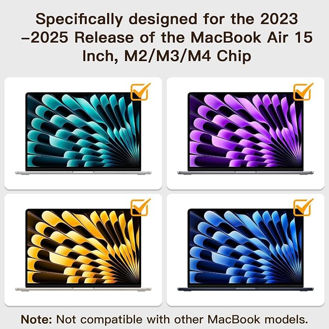 2 Pack Compatible with MacBook Air 15 Inch Screen Protector, Matte Anti Glare - Image 6