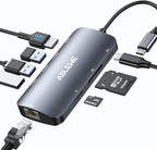ABLEWE USB C Hub Ethernet, 8 in 1 Multiport USB C to HDMI Adapter 4K@60Hz by ABLEWE