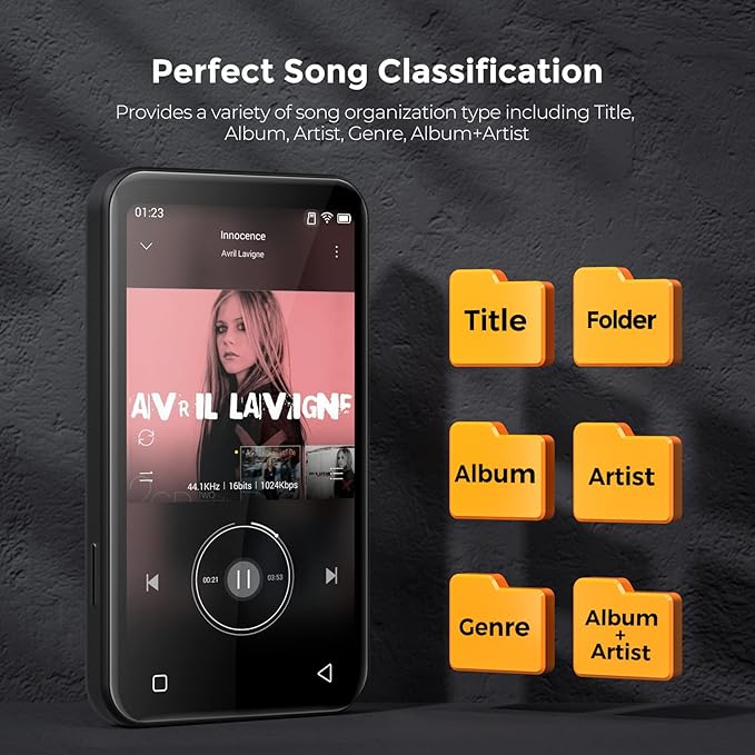 72GB WiFi Mp3 Player with Bluetooth, TIMMKOO 4.0" Full Touch Screen Mp4 Player - Image 9