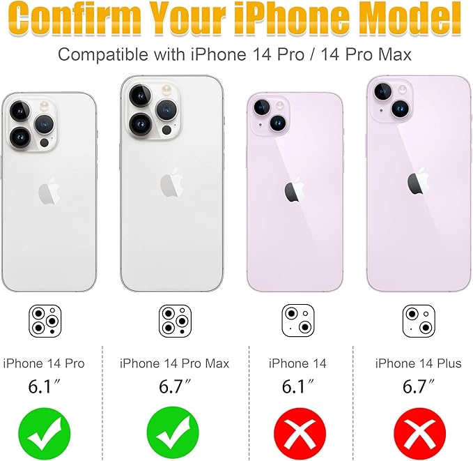 AGVEE 3+3 for iPhone 14 Pro 6.1" / 14 Pro Max 6.7" Camera Lens Protector - Image 2