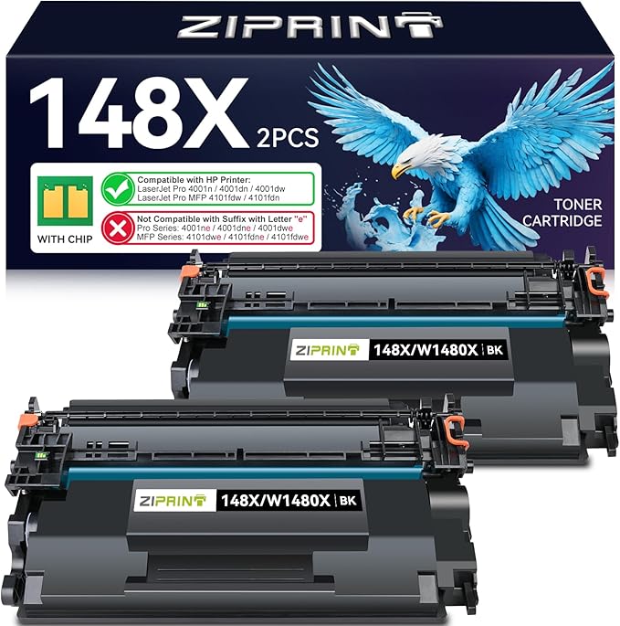 ZIPRINT 148X Black High Yield Toner Cartridge Compatible Replacement by ZIPRINT