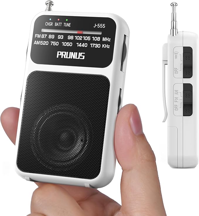 PRUNUS J-555 Pocket Radio AM FM USB-C Charging& Battery Operated, Excellent by PRUNUS