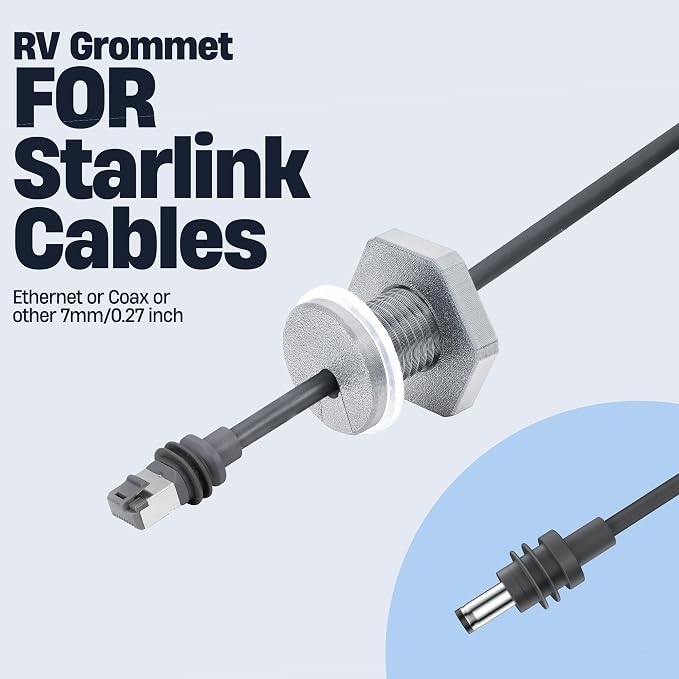 2Pcs RV Cable Passthrough for Starlink mini, RV Cable Grommet Compatible - Image 2