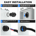 Joinfworld 72pcs Cable Glands Kit Waterproof Strain Relief Cord Connector Grip - Image 5