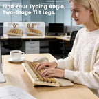 Wireless Keyboard and Mouse Combo, Magnetic Soft-Touch Wrist Rest, Round Keycaps - Image 5