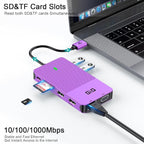 USB Docking Station GIQ USB C hub USB 3.0 to Dual HDMI VGA Adapter Triple - Image 7
