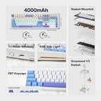 EPOMAKER Aula F108 Wireless Gaming Keyboard, Full Size Mechanical Keyboard - Image 2