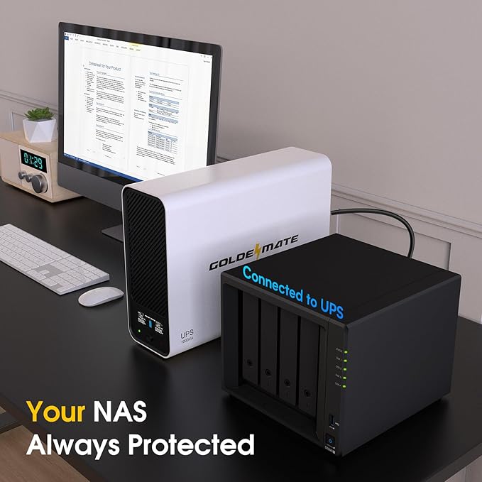 GOLDENMATE 1000VA/600W Lithium UPS Battery Backup and Surge Protector, Sinewave - Image 2