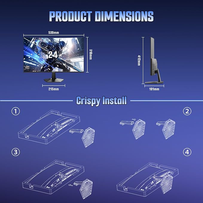 SANSUI Curved 24 Inch Gaming Monitor 160Hz FHD 1080P Computer Monitor, MPRT 1ms - Image 9