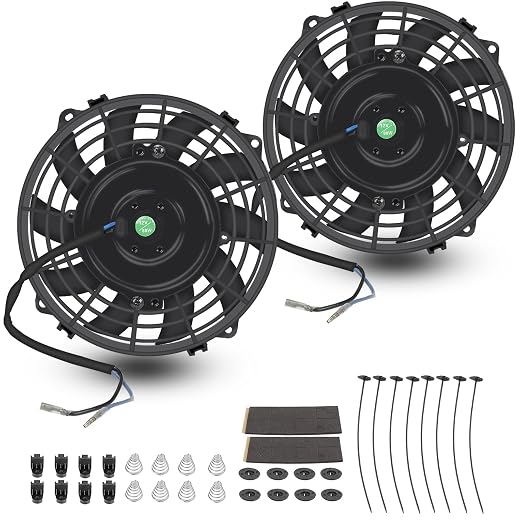 7 Inch Universal Slim Fan Push Pull Electric Radiator Cooling Fan 12V 80W Mount by FSBCGT