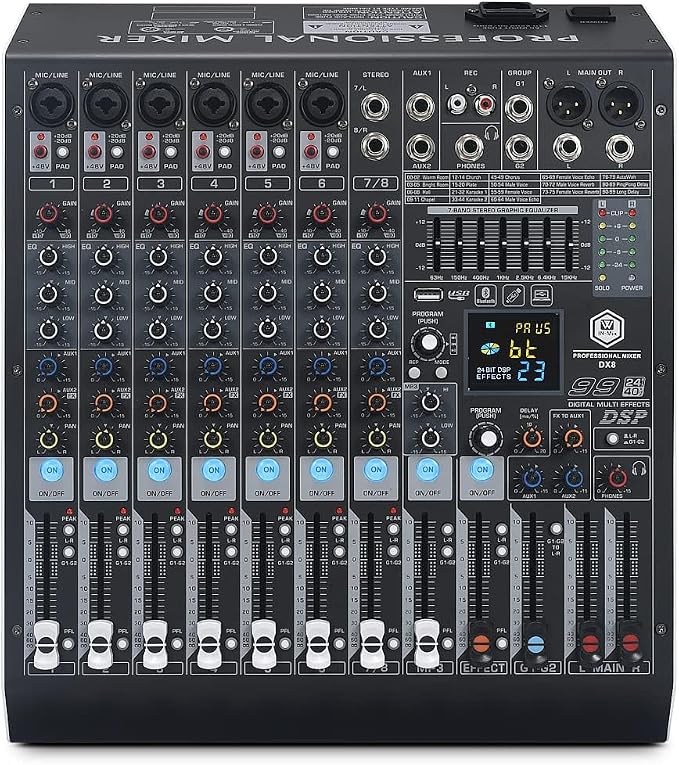 W IN-MIX DX8 Professional DJ Audio Mixer 8 Channel by WIN-Mix