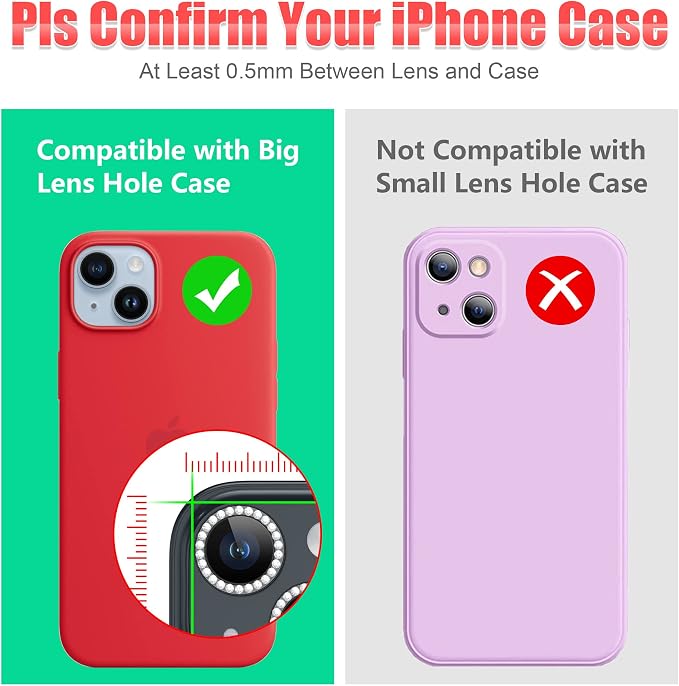 AGVEE 3+3 for iPhone 14 6.1" / 14 Plus 6.7" Camera Lens Protector, Bling - Image 3