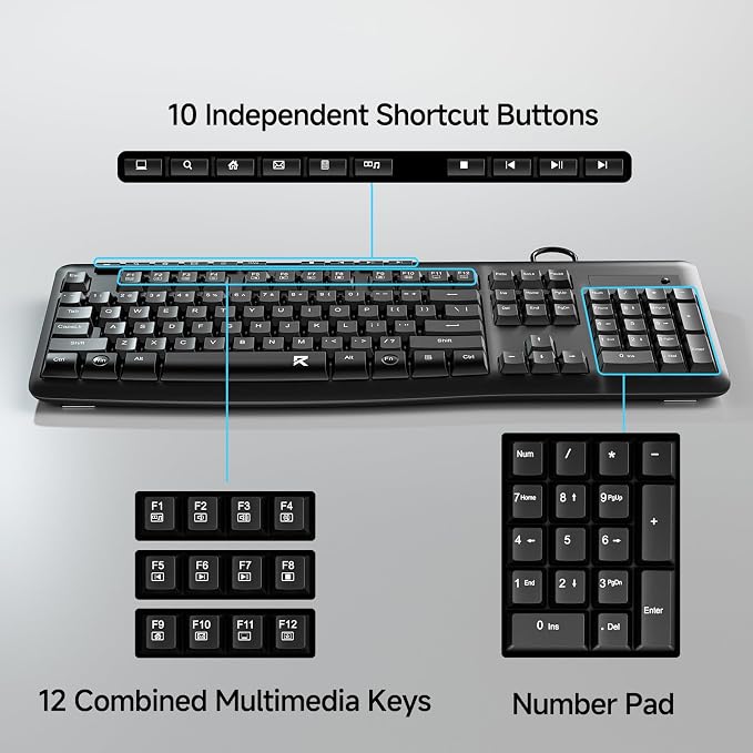 Redragon BK7366 Wired Keyboard, Silent Keyboard - Image 2
