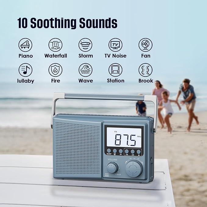 LEOTEC AM FM Radio with Bluetooth, Portable Radio Strong Reception, Plug in Wall - Image 6