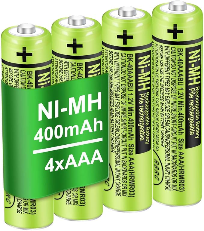 4 Pack BK-40AAABU Ni-MH AAA Rechargeable Battery by TrianglePatt