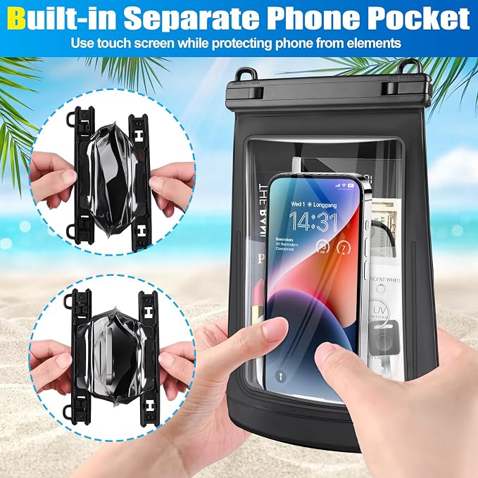 2L Waterproof Phone Pouch for iPhone 16 15 14 11 Pro Max & Galaxy S24 S21 - Image 5