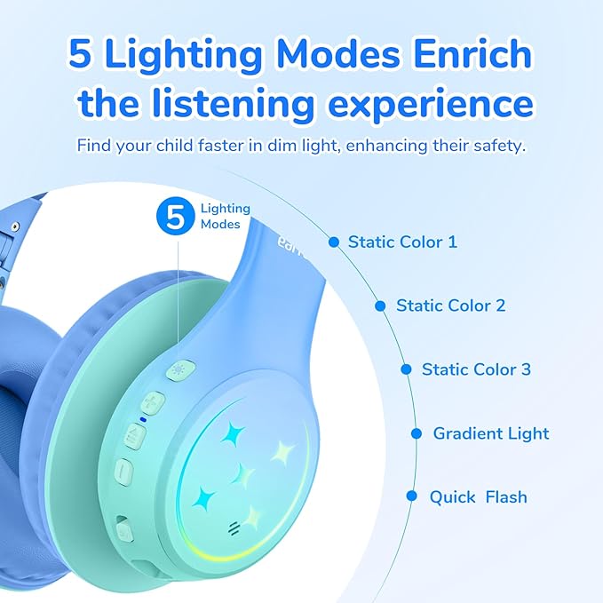 EarFun K4 Kids Bluetooth Headphones, Wireless Headphones - Image 3