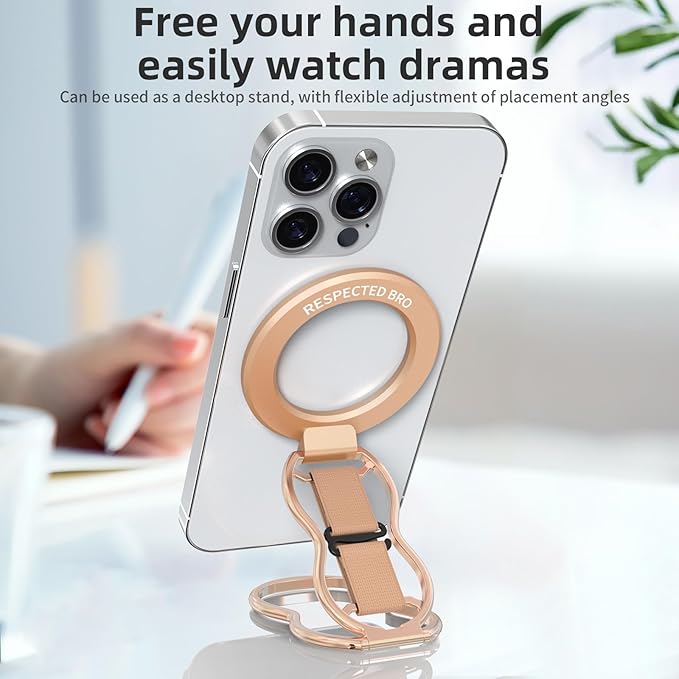 RESPECTED-BRO-Magnetic-Phone-Grip-Stand-with-Finger-Strap, 4-in-1 Magnetic Ring - Image 6