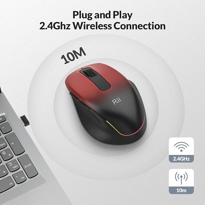 Rii Wireless Mouse Rechargeable, 2.4 GHz - Image 4