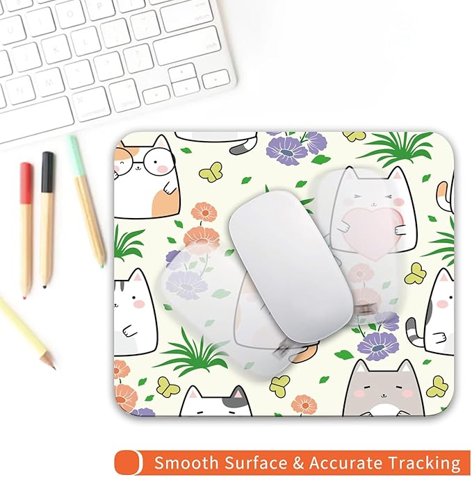 Square Mouse Pad Cute Cat, Personalized Premium-Textured Custom Mouse Mat Design - Image 4